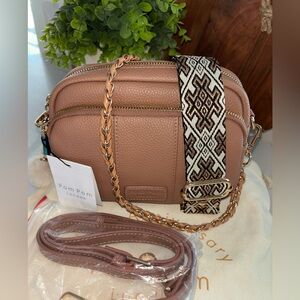Pom Pom London spiced ginger tan Original Crossbody bag purse bundle NEW!